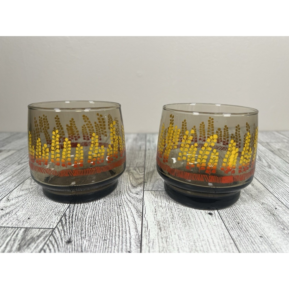 Dominion Glass Foxglove Juice Glass Smokey Brown 8oz Vintage 1970s Canada